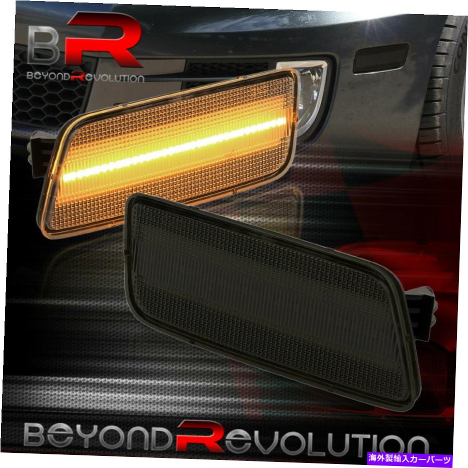 サイドマーカー 2010-2014フォルクスワーゲンGTI 2.0TフロントアンバースモークレンズLEDサイドマーカーライト For 2010-2014 Volkswagen Gti 2.0T Front Amber Smoke Lens Led Side Markers Lights【並行輸入品】