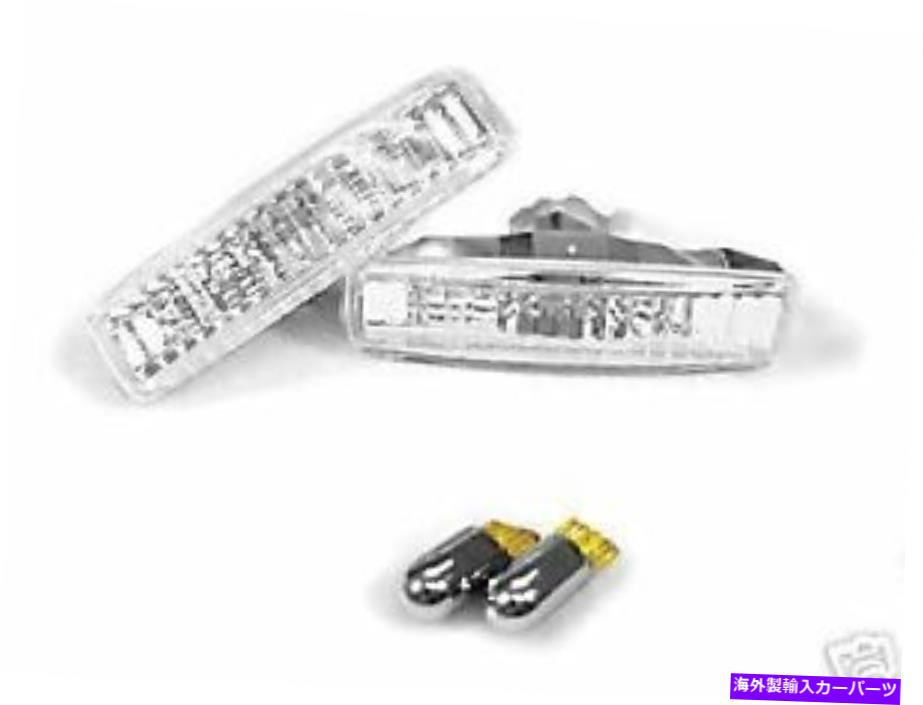 サイドマーカー 97-03 BMW E39 5シリーズ用のDEPOクリスタルクリアサイドマーカー +クロム電球 DEPO Crystal Clear Side Marker Light + Chrome Bulbs For 97-03 BMW E39 5-Series【並行輸入品】