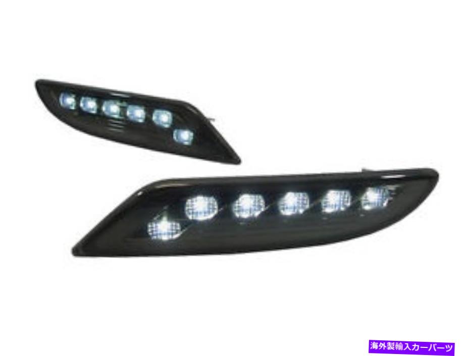 サイドマーカー 07-09メルセデスW221 S550 S600のスモークホワイトLEDバンパーサイドマーカーライトランプ Smoke White LED Bumper Side Marker Light Lamp For 07-09 Mercedes W221 S550 S600【並行輸入品】