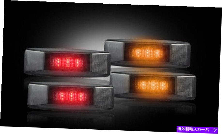 サイドマーカー 1994-2002ダッジトラックの二重喫煙LEDリアフェンダーサイドマーカーライトランプ 1994-2002 Dodge Truck Dually Smoked LED Rear Fender Side Marker Lights Lamps【並行輸入品】
