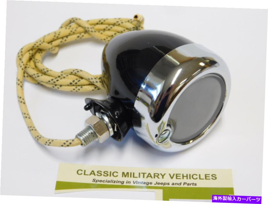 サイドマーカー Willys CJ2A Chrome Bezelを備えた駐車マーカーライト。助手席側の高品質。 Willys CJ2A Parking Marker Light with Chrome Bezel. Passenger Side High Quality.【並行輸入品】