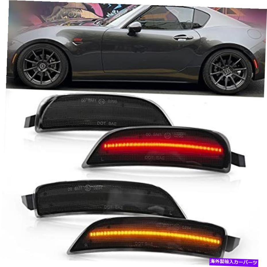 サイドマーカー nslumo 2016年のマツダMX-5 Miata nd Smoked Lens AmbのNslumo LEDサイドマーカーライト... NSLUMO LED Side Marker Lights for 2016-up Mazda MX-5 Miata ND Smoked Lens Amb...【並行輸入品】