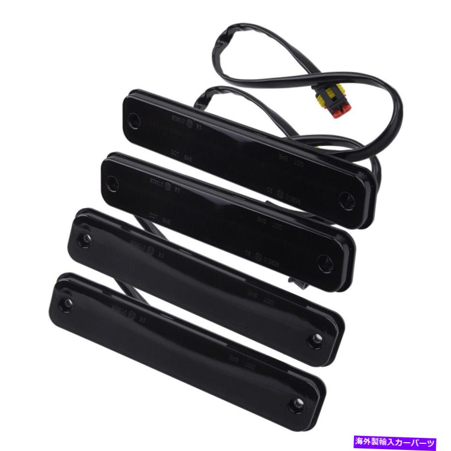 サイドマーカー 4PCスモークレンズダイナミックフロント +リアサイドマーカーライトフィットハマーH2 03-09 NEW 4pc Smoke Lens Dynamic Front +Rear Side Marker Light fit for Hummer H2 03-09 New【並行輸入品】