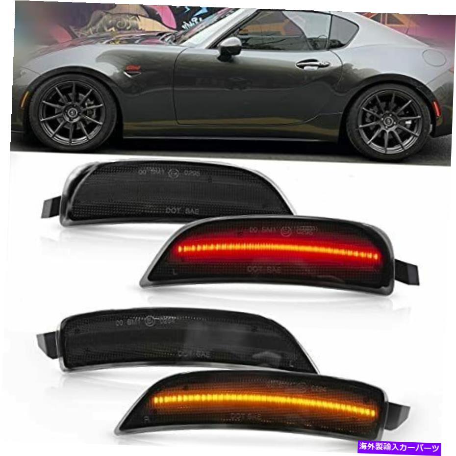 サイドマーカー nslumo 2016年のマツダMX-5 Miata nd Smoked Lens AmbのNslumo LEDサイドマーカーライト... NSLUMO LED Side Marker Lights for 2016-up Mazda MX-5 Miata ND Smoked Lens Amb...【並行輸入品】