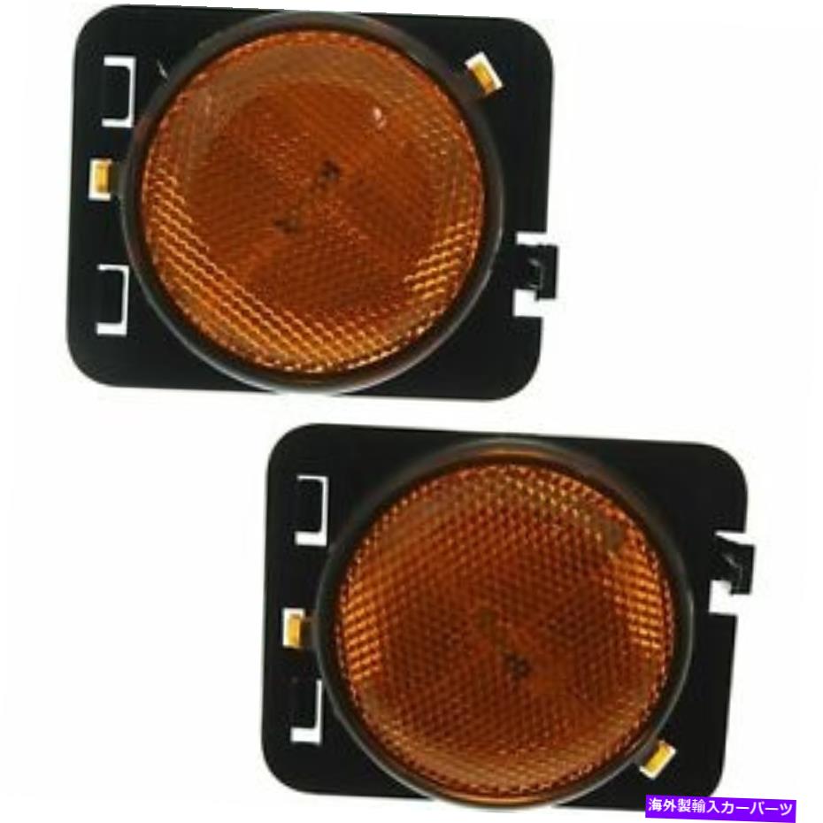サイドマーカー 2018年7月7日のフロント左＆右側マーカーライトアセンブリJeepラングラーJKカパ Front Left & Right Side Marker Light Assembly For 07-2018 Jeep Wrangler JK Capa【並行輸入品】