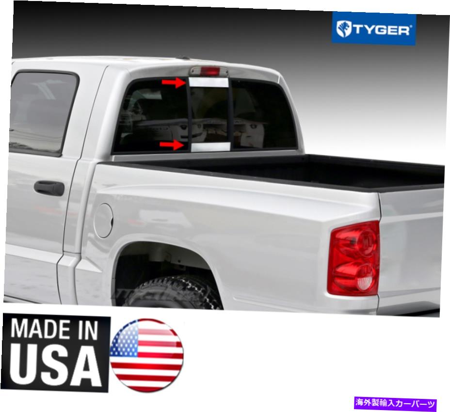 trim panel Tygerフィットダッジクロムステンレススチールトリム02-08 RAMリアスライダーウィンドウ2PC TYGER Fits Dodge Chrome Stainless Steel Trim 02-08 Ram Rear Slider Window 2PC【並行輸入品】