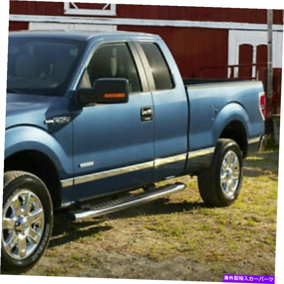 trim panel ステンレスボディサイドモールディングトリム2004-2008 F150レギュラーキャブw/oフレア1.5 '' 8pc Stainless Body Side Molding Trim 2004-2008 F150 Regular Cab W/O Flare 1.5'' 8PC【並行輸入品】