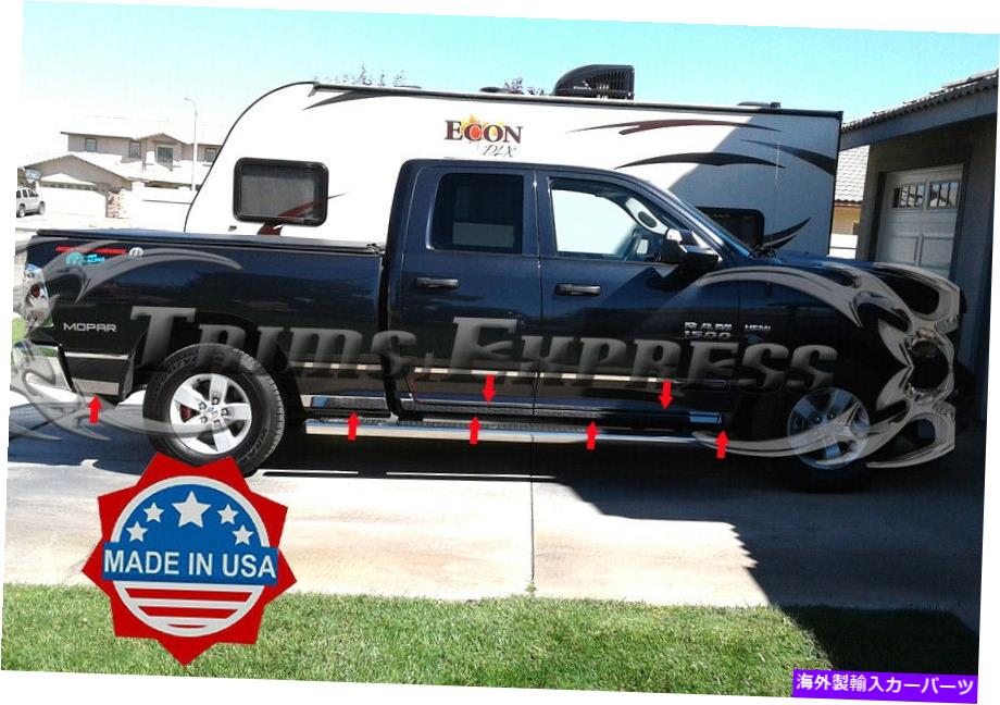 trim panel フィット：2009-2018 Dodge Ram Crew Cab 6.4 'ショートベッドN/FロッカーパネルトリムモールディングL fit:2009-2018 Dodge Ram Crew Cab 6.4' Short Bed N/F Rocker Panel Trim Molding L【並行輸入品】