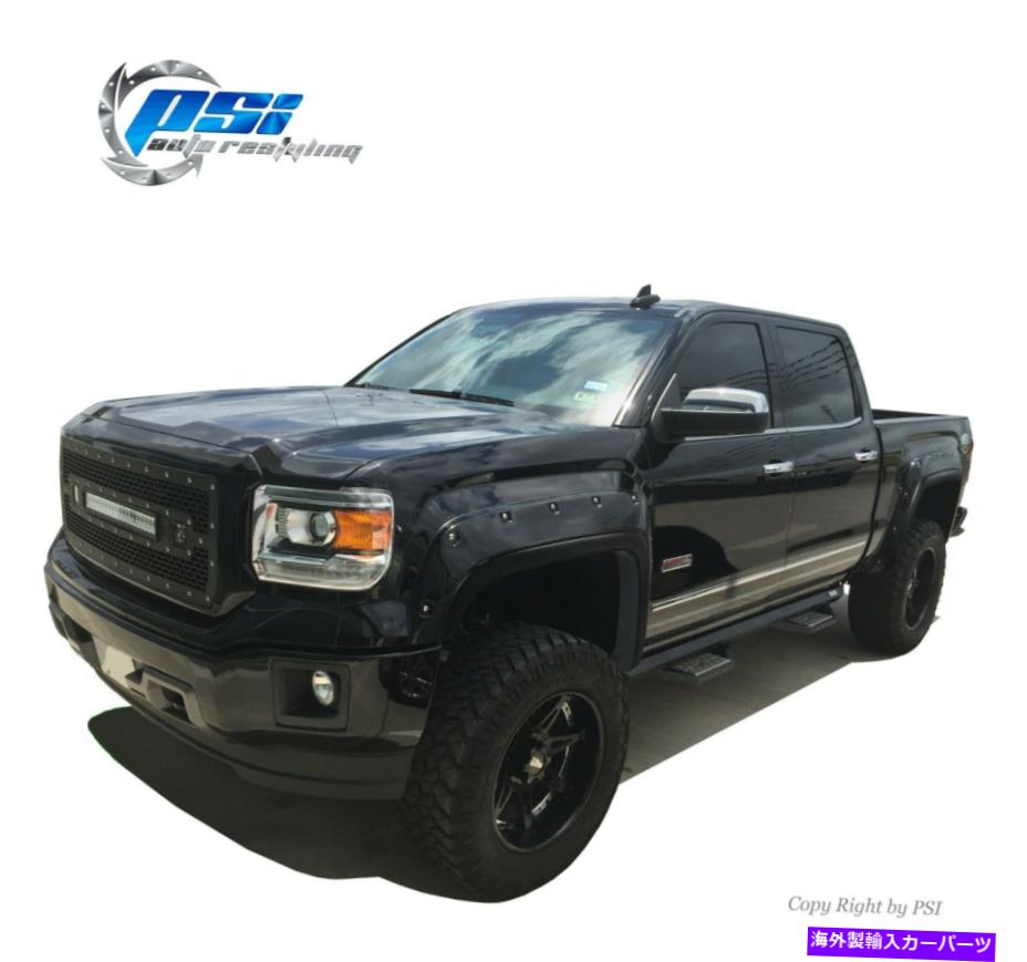 trim panel ポケットトリムとボルトスタイルのフェンダーフレアフィットGMCシエラ1500 14-15ペイント可能 Pocket Trim and Bolt Style Fender Flares Fits GMC Sierra 1500 14-15 Paintable【並行輸入品】｜Us Custom Parts Shop USDM