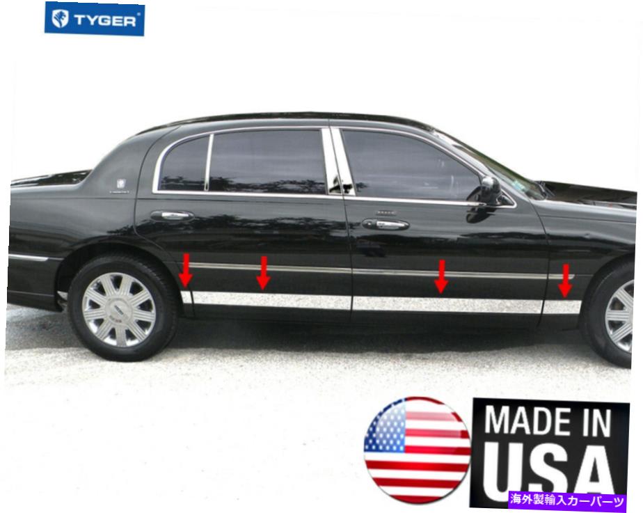 trim panel 2000年から2011年のタイガーリンカーンタウンカーLロッカーパネルモールディングトリム9 "幅8pc TYGER For 2000-2011 Lincoln Town Car L Rocker Panel Molding Trim 9" Wide 8PC【並行輸入品】|Us Custom Parts Shop USDM