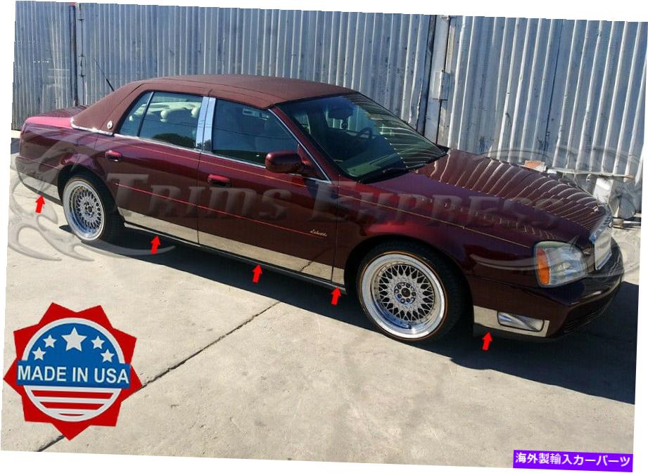 trim panel 2000-2005キャデラックデビルロッカーパネルトリムサイドモールディングFLステンレス12pc 6 \