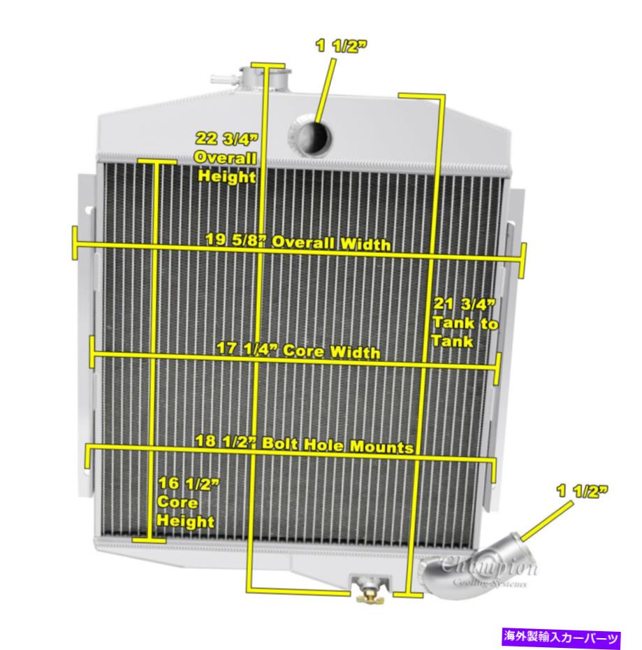 Radiator 1965年から1971年のジープCJ5ビュイックV6エンジンの3列のパフォーマンスチャンピオンラジエーター 3 Row Performance Champion Radiator for 1965 - 1971 Jeep CJ5 Buick V6 Engine【並行輸入品】