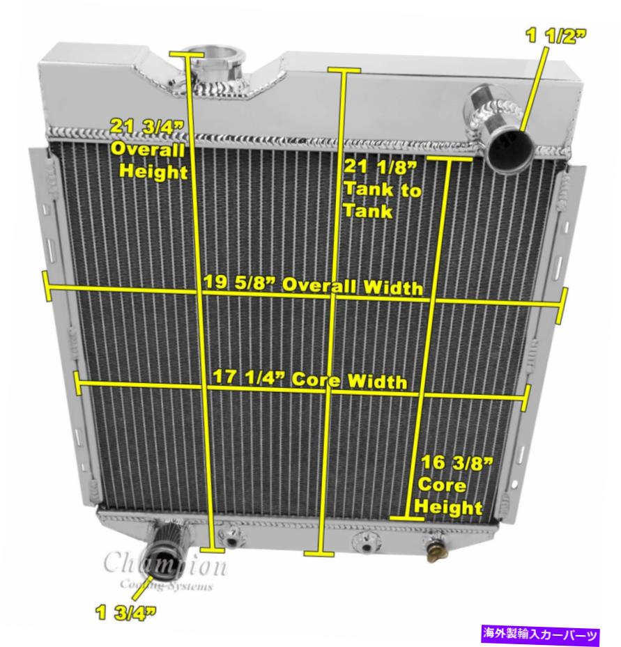 Radiator 1965 1966 Ford Mustang 5.0変換チャンピオン3列アルミニウムラジエーターCC251 1965 1966 Ford Mustang 5.0 Conversion Champion 3 Row Aluminum Radiator CC251【並行輸入品】