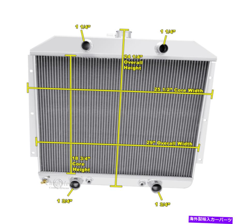 Radiator 3列のコールドチャンピオンラジエーター1949年50 1951マーキュリーカーフラットヘッド構成 3 Row Cold Champion Radiator for 1949 50 1951 Mercury Car Flathead Configuration【並行輸入品】