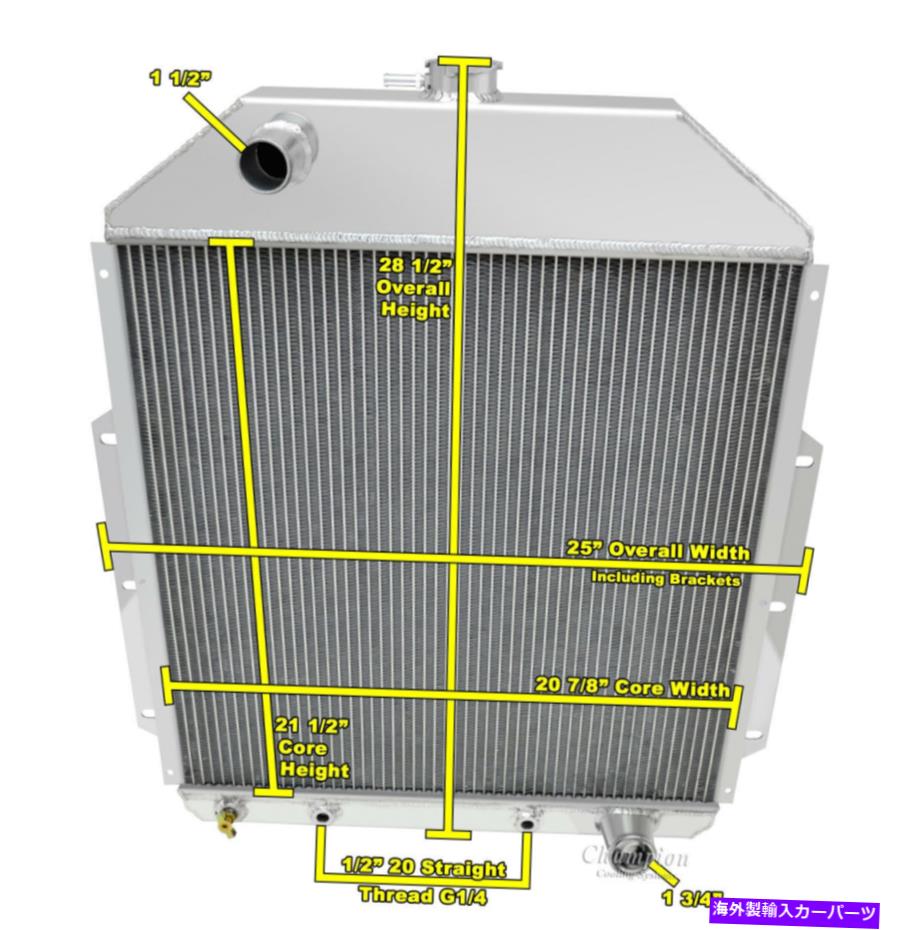 Radiator 1942 1943 1944 1945 1946-48フォード1/2トンピックアップ3列サブゼロラジエーターシボレーv8 1942 1943 1944 1945 1946-48 Ford 1/2 Ton Pickup 3 Row SubZero Radiator Chevy V8【並行輸入品】