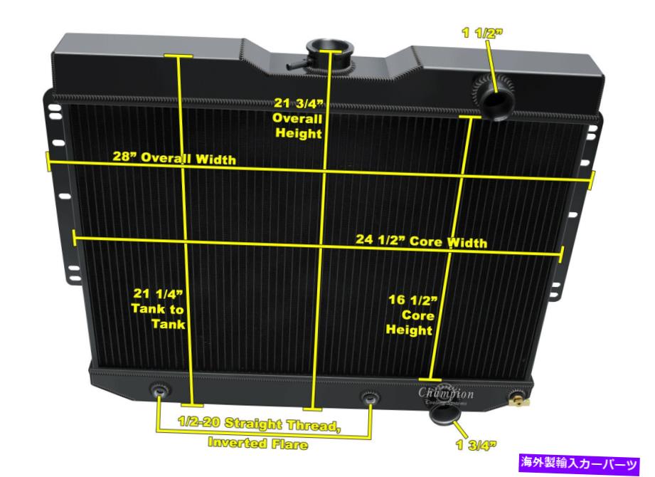 Radiator 3列のサブゼロチャンピオンブラックフィニッシュラジエーター1964 1965シボレーシェベル 3 Row SubZero Champion Black Finish Radiator for 1964 1965 Chevrolet Chevelle【並行輸入品】