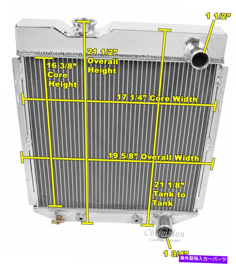 Radiator 1964 1965 1966 Ford Mustang V8 Engine＃CC259Bの3 Row Atomic Champion Radiator 3 Row Atomic Champion Radiator for 1964 1965 1966 Ford Mustang V8 Engine #CC259B【並行輸入品】