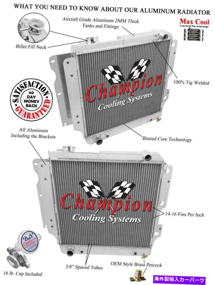 Radiator 2006年のJeep Wrangler TJ＃CC2101の3列のRockinチャンピオンラジエーター 3 Row Rockin Champion Radiator for 2006 Jeep Wrangler TJ #CC2101【並行輸入品】