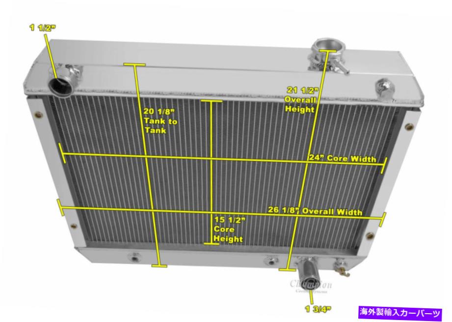 Radiator 3列RNチャンピオンラジエーター1963 1964 1965シボレーシボレーIIノヴァファクトリーV8 3 Row RN Champion Radiator for 1963 1964 1965 Chevrolet Chevy II Nova Factory V8【並行輸入品】