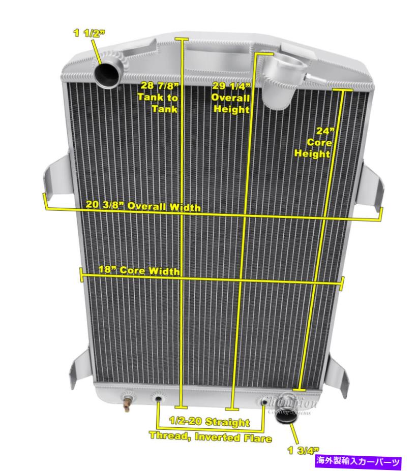 Radiator 3列のサブゼロチャンピオンラジエーター1930シボレーカーシボレーV8変換 3 Row SubZero Champion Radiator for 1930 Chevrolet Car Chevy V8 Conversion【並行輸入品】