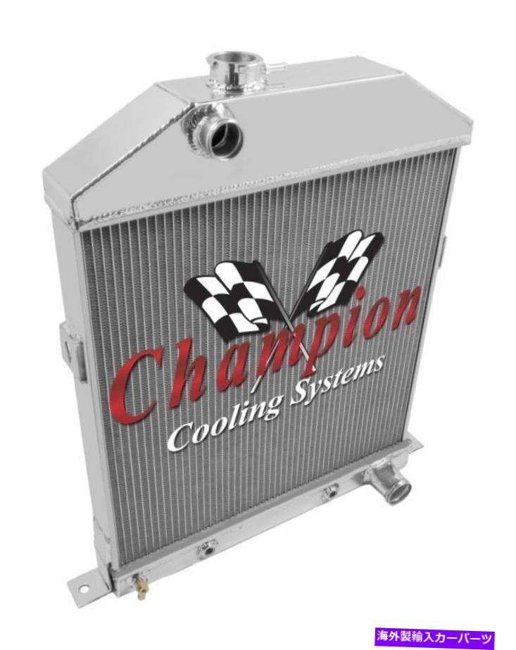 Radiator 1942年から1948年のフォードクーペシボレー構成の3列のロッキンチャンピオンラジエーター 3 Row Rockin Champion Radiator for 1942 - 1948 Ford Coupe Chevy Configuration【並行輸入品】