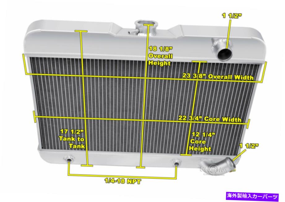 Radiator 1962年の3列のロッキンチャンピオンラジエーター1963年ビュイックスペシャルV8エンジン＃CC6263 3 Row Rockin Champion Radiator for 1962 1963 Buick Special V8 Engine #CC6263【並行輸入品】