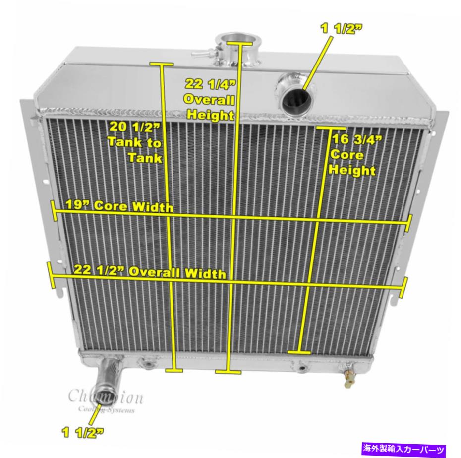 Radiator 1964プリマスバラクーダ 1964 Plymouth Barracuda A Body 3 Row Alum CA Radiator【並行輸入品】