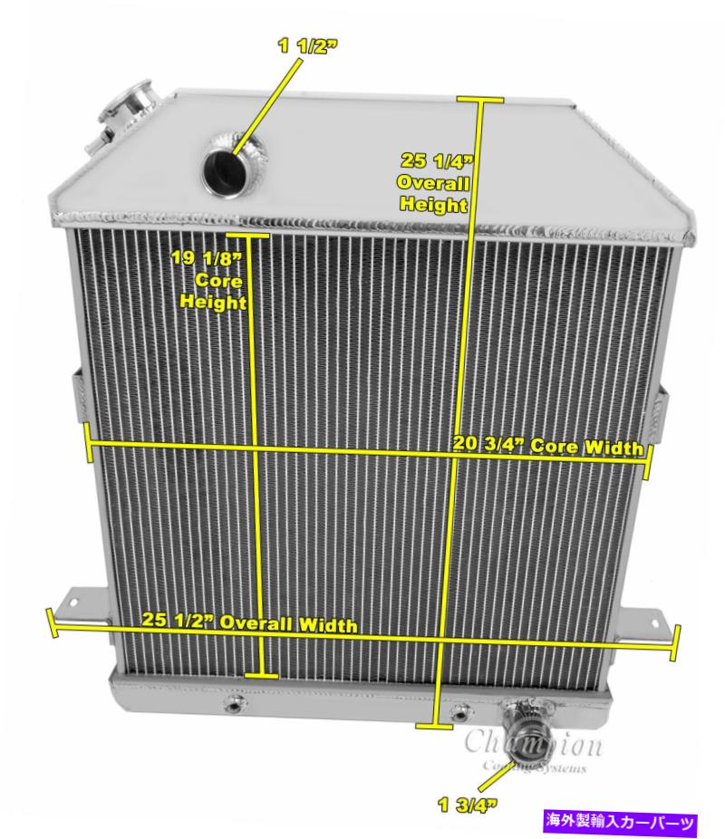 Radiator 3列のサブゼロチャンピオンラジエーター1939 40 1941 Ford Deluxe Chevy Configuration 3 Row SubZero Champion Radiator for 1939 40 1941 Ford Deluxe Chevy Configuration【並行輸入品】