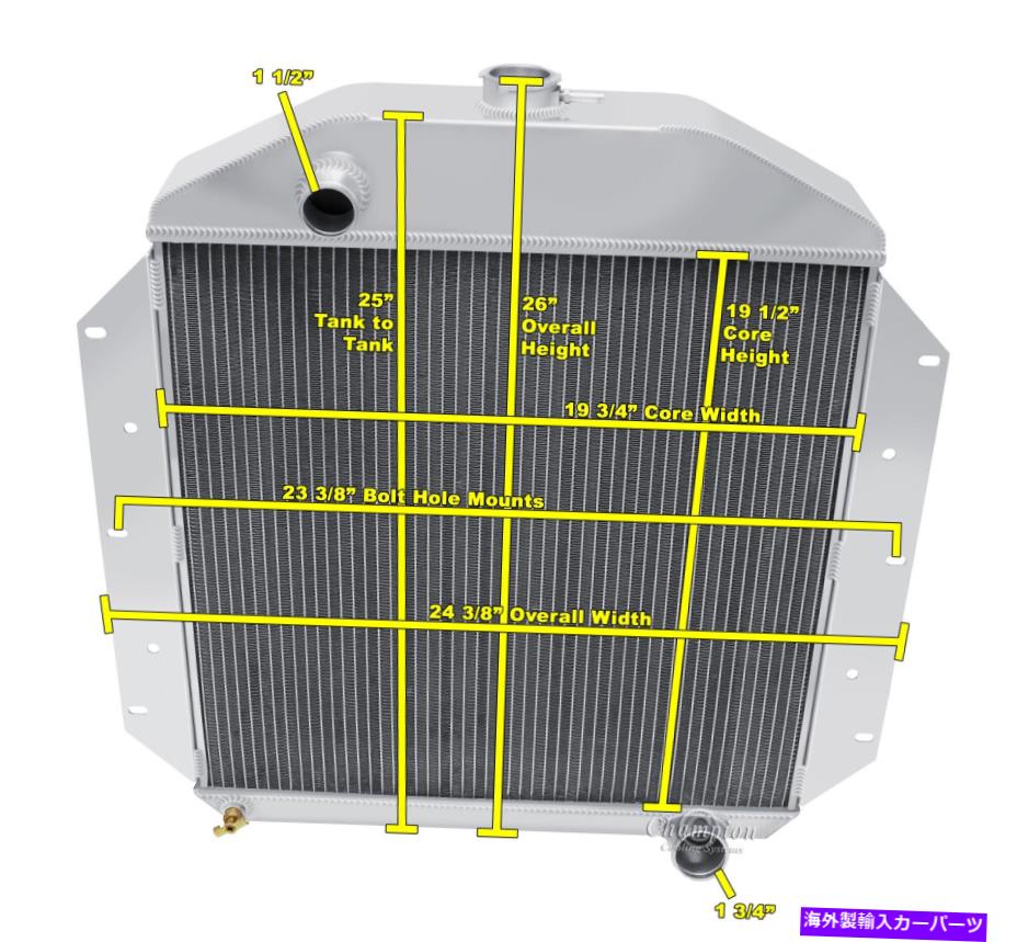 Radiator 1951年の3列ジャムチャンピオンラジエーターフォードビクトリアL6エンジン＃CC49-6 3 Row Jamn Champion Radiator for 1951 Ford Victoria L6 Engine #CC49-6【並行輸入品】