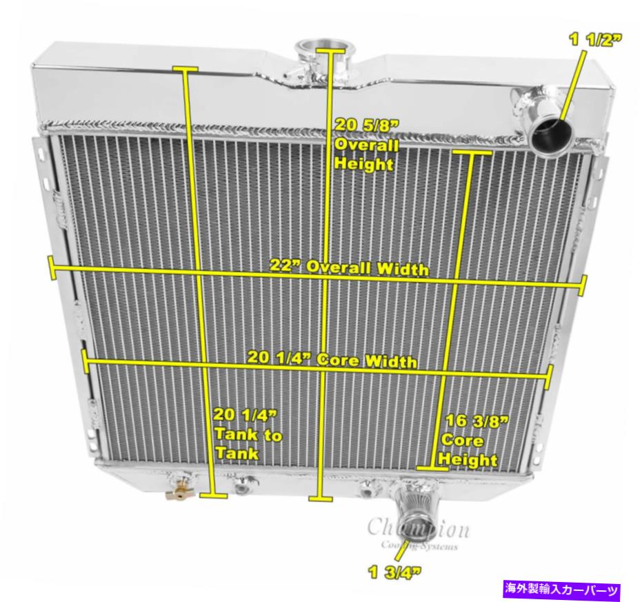 Radiator 1967 1968 1969 1970フォードマスタングチャンピオン3列アルミニウムラジエーターCC340 1967 1968 1969 1970 Ford Mustang Champion 3 Row Aluminum Radiator CC340【並行輸入品】