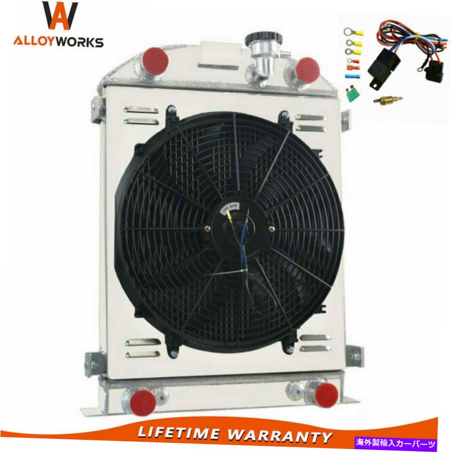 Radiator 30 31 1932 FORDモデルA/BフラットヘッドV8エンジン3列ラジエーター+シュラウドファン+リレー For 30 31 1932 Ford Model A/B FlatHead V8 Engine 3 Row Radiator+Shroud Fan+Relay【並行輸入品】
