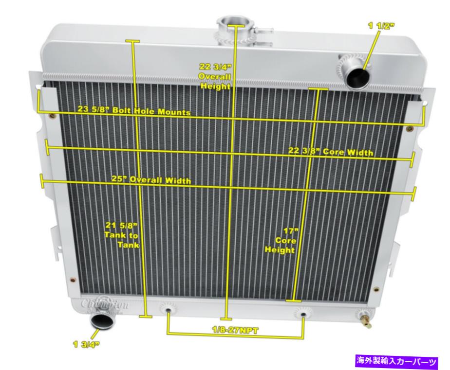 Radiator 1970年の4列ジャムチャンピオンラジエーター1971 1972プリマスヴァリアントビッグブロック 4 Row Jamn Champion Radiator for 1970 1971 1972 Plymouth Valiant Big Block【並行輸入品】