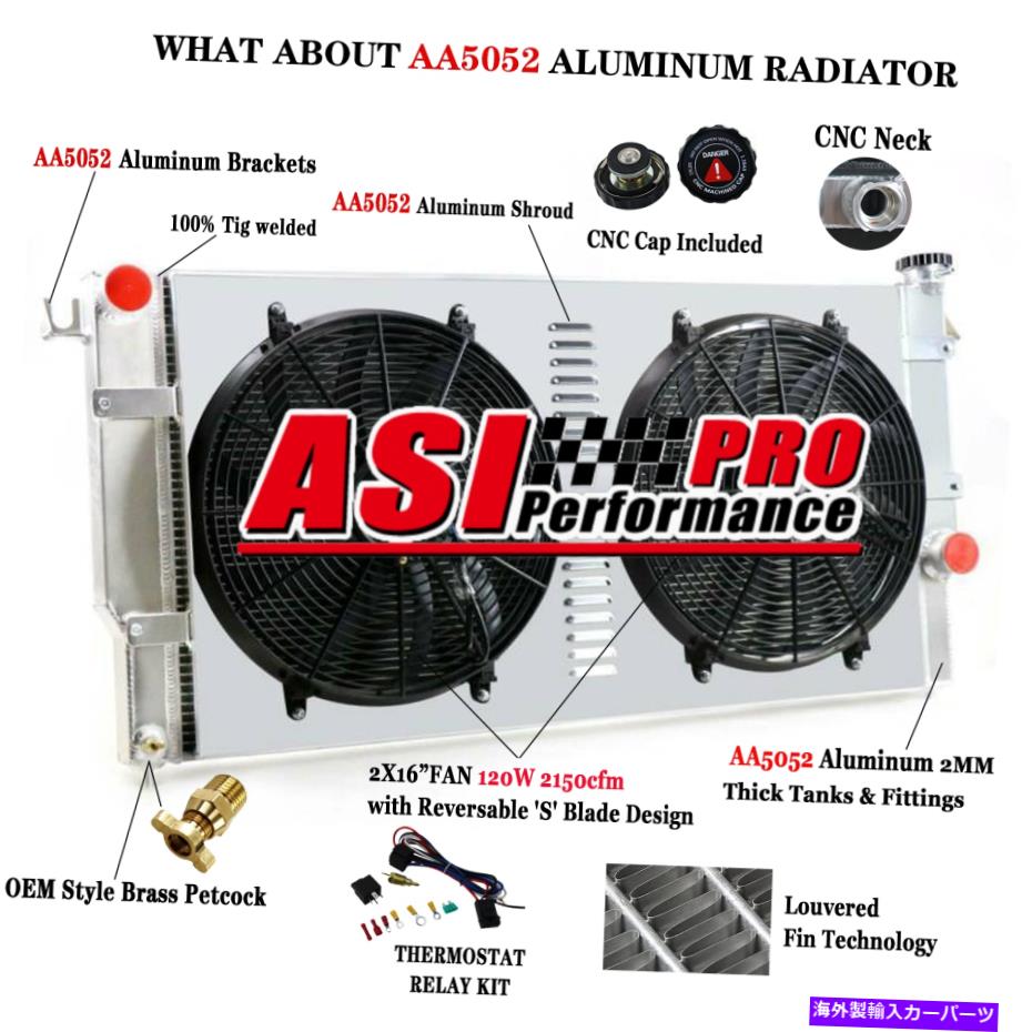 Radiator 3列のラジエーター+シュラウドファンフィット1994-2002 95ダッジラム2500 3500 5.9L 6cylカミンズ 3 Row Radiator+Shroud fan fit 1994-2002 95 Dodge Ram 2500 3500 5.9L 6Cyl Cummins【並行輸入品】