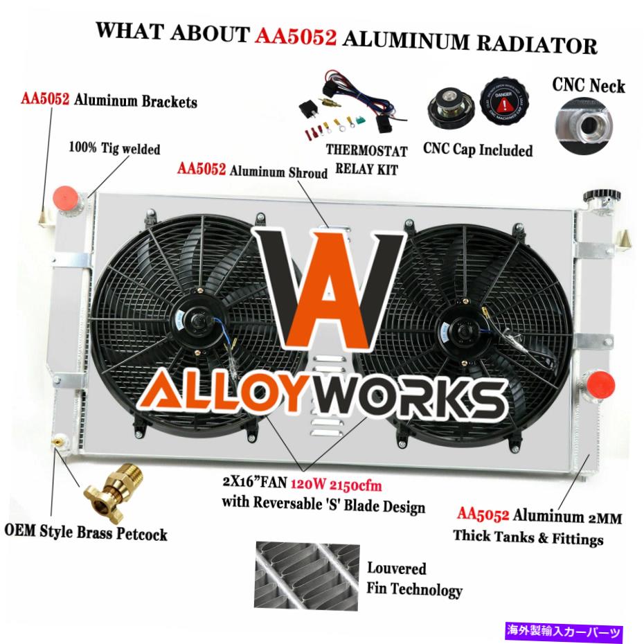 Radiator 3列アルミニウムラジエーター+シュラウドファン1994-2002ダッジRAM 2500 3500 5.9カミンズ 3 Row Aluminum Radiator+Shroud Fan For 1994-2002 Dodge Ram 2500 3500 5.9 Cummins【並行輸入品】
