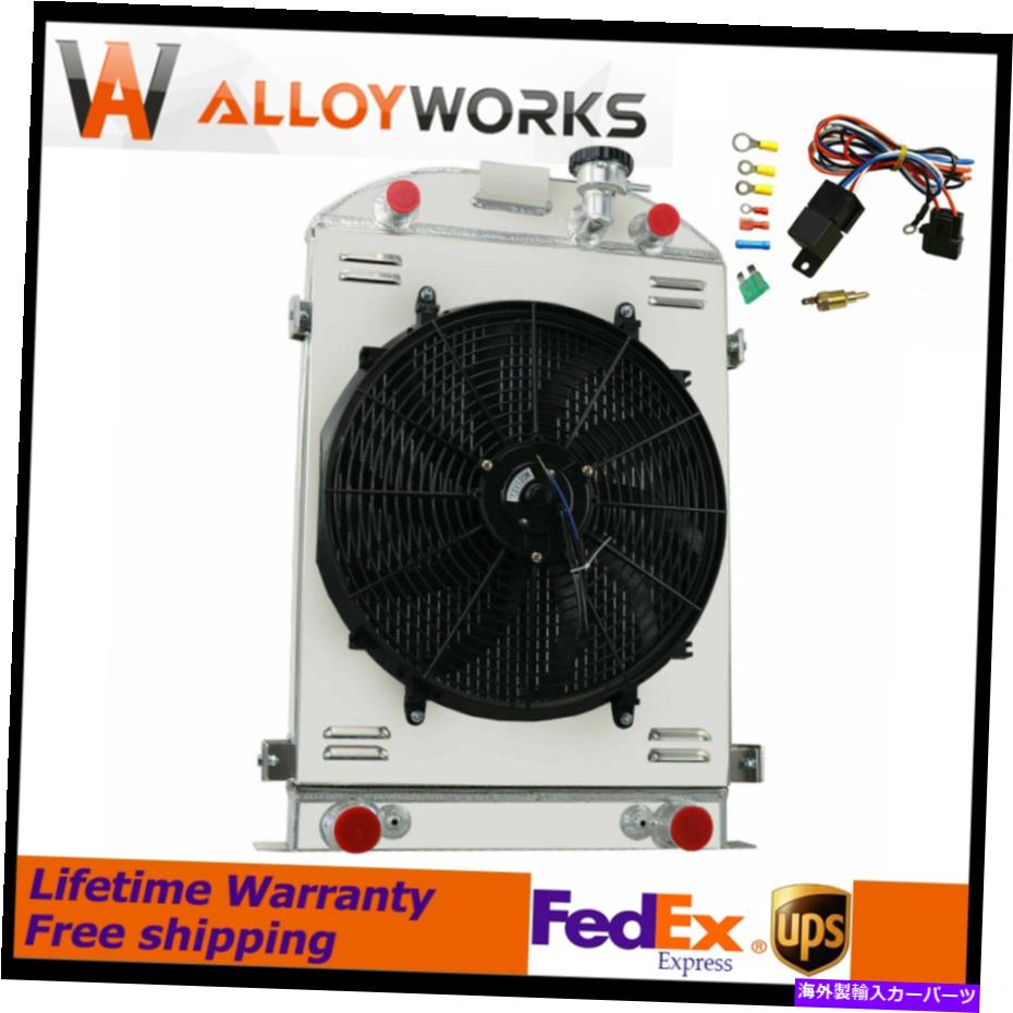 Radiator 3列ラジエーターシュラウドファンリレーフォードモデル - フラットヘッドエンジン3.3L 1930-32 3 Rows Radiator Shroud Fan Relay For Ford Model-A Flat Head Engine 3.3L 1930-32【並行輸入品】