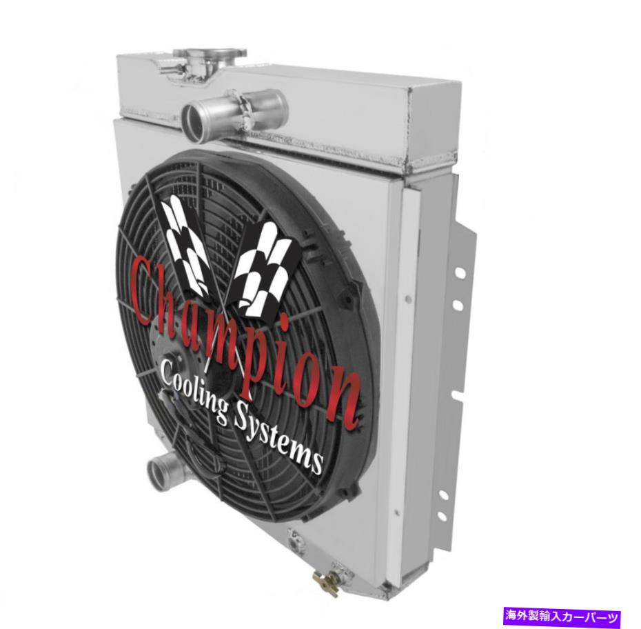 Radiator 3列RCチャンピオンラジエーター、16インチファン、1966年から1977年のフォードブロンコ6シルEngのシュラウド 3 Row RC Champion Radiator,16\