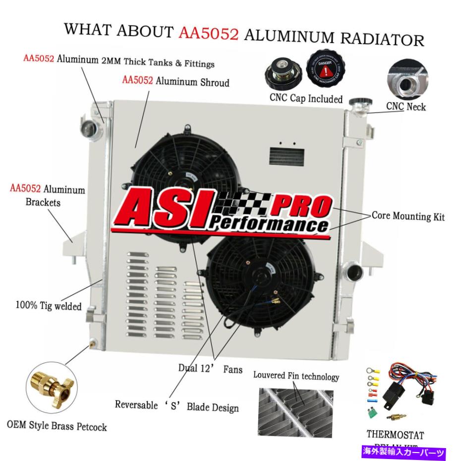 Radiator 2003年から2009年のダッジRAM 2500 3500シャーシキャブカミンズの4列のラジエーターシュラウドファン 4 Row Radiator Shroud fan For 2003-2009 Dodge Ram 2500 3500 Chassis Cab Cummins【並行輸入品】｜Us Custom Parts Shop USDM