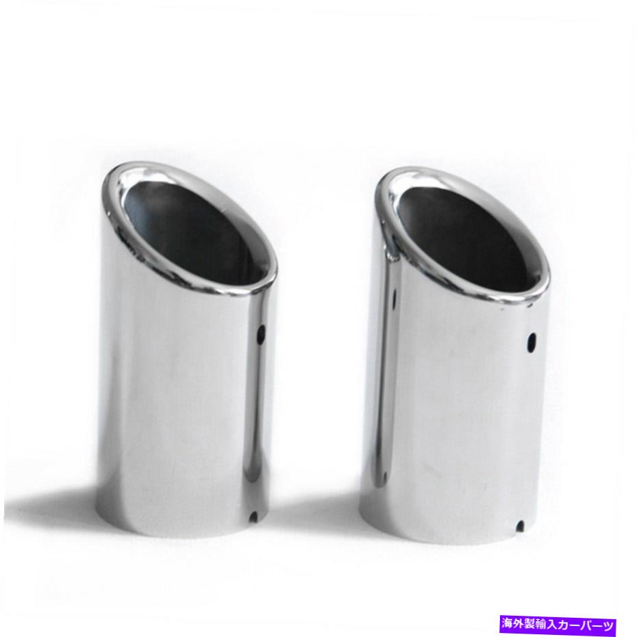 クロームカバー 2x Chrome 3インチ76mmテールパイプカー用マフラーテールエキゾーストチップカバー用 2X Chrome 3 Inch 76mm Tail Pipe Trim For Car Rear Muffler Tail Exhaust Tip Cover【並行輸入品】