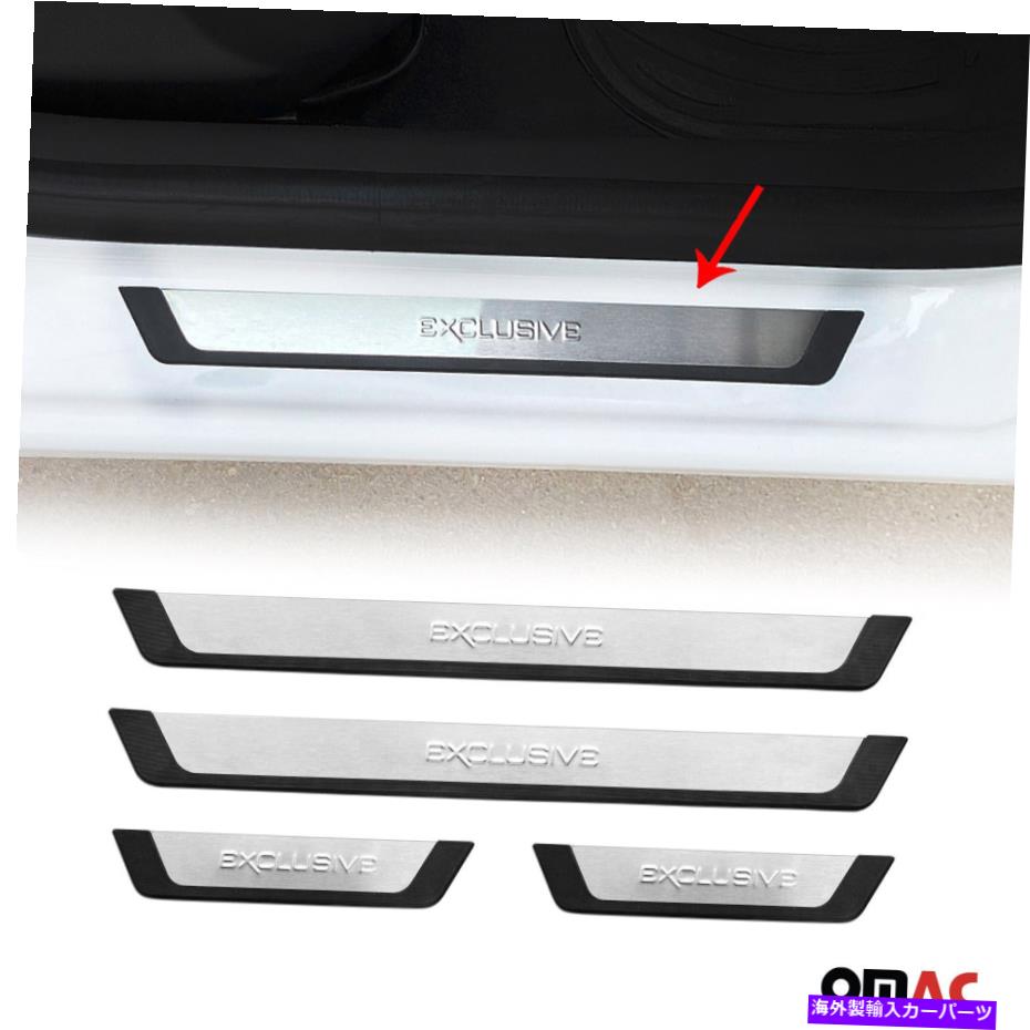 クロームカバー FIAT 500L 2014-2020クロムドアシルカバープレート Fits Fiat 500L 2014-2020 Chrome Door Sill Cover Plate S.Steel EXCLUSIVE 4 Pcs【並行輸入品】