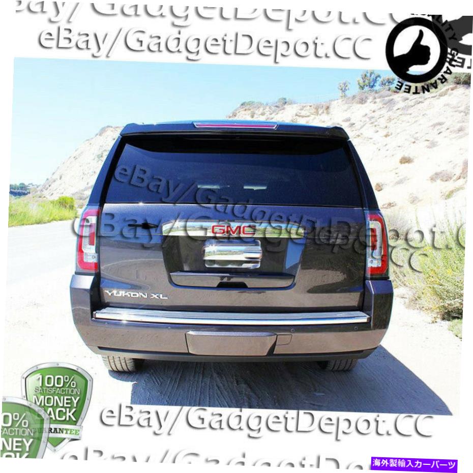 クロームカバー 2015年2016年2017年GMC Yukon Chrome Tailgateハンドルカバー上部アクセントトリム For 2015 2016 2017 GMC YUKON Chrome Tailgate Handle Cover Upper Accents Trims【並行輸入品】