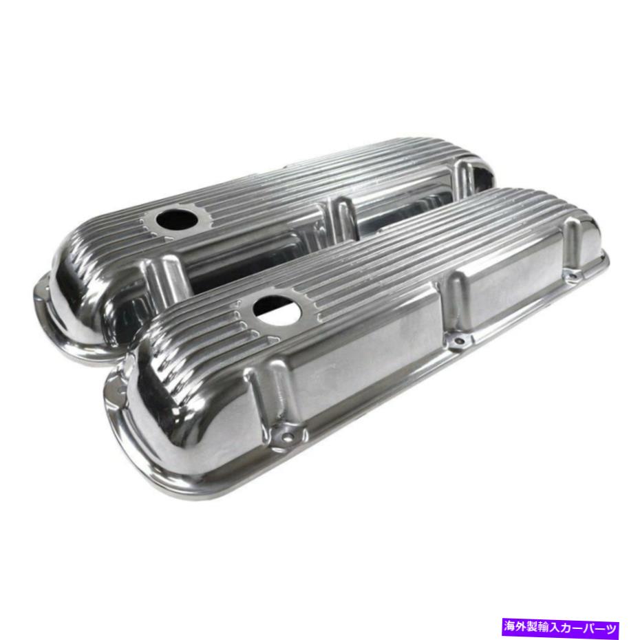 エンジンカバー ノスタルジックフィンのアルミニウムバッフルバルブカバーフォードスモールブロックV8 Nostalgic Finned Aluminum Baffled Valve Cover Ford Small Block V8【並行輸入品】