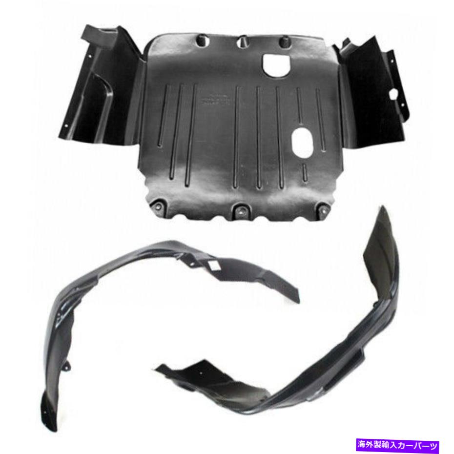 エンジンカバー 2007-2017 Jeep Patriotのカバーセットの下の新しいフロントフェンダーライナーとエンジン New Front Fender Liner & Engine Under Cover Set For 2007-2017 Jeep Patriot【並行輸入品】