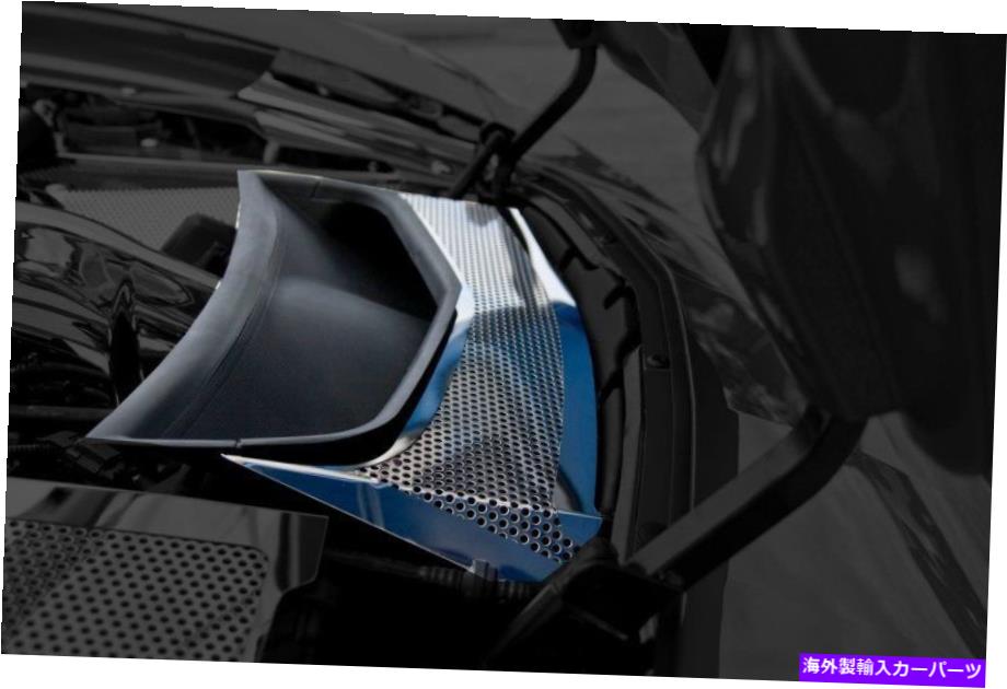エンジンカバー コルベットC7穿孔エンジン熱抽出器ベントカバー研磨ステンレス鋼 Corvette C7 Perforated Engine Heat Extractor Vent Cover Polished Stainless Steel【並行輸入品】
