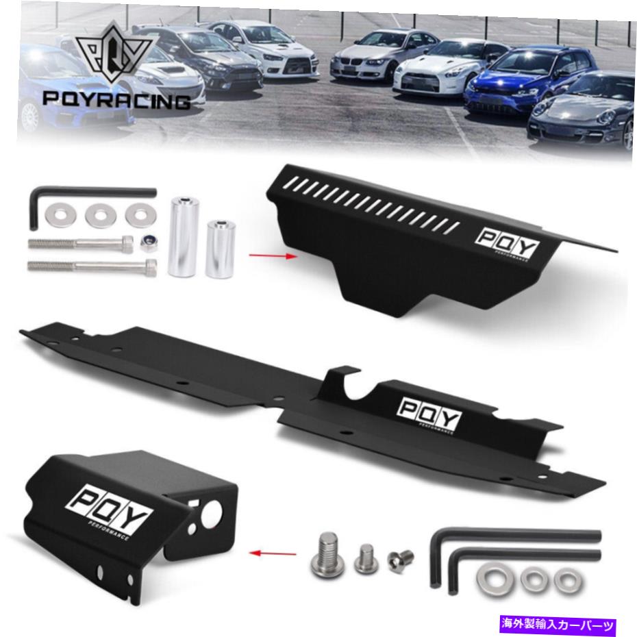 エンジンカバー 冷却プレートシュラウド+プーリーベルトカバー+WRXSTIのブーストコントロールソレノイドカバー Cooling Plate Shroud+Pulley Belt Cover+boost Control Solenoid Cover For WRX STI【並行輸入品】