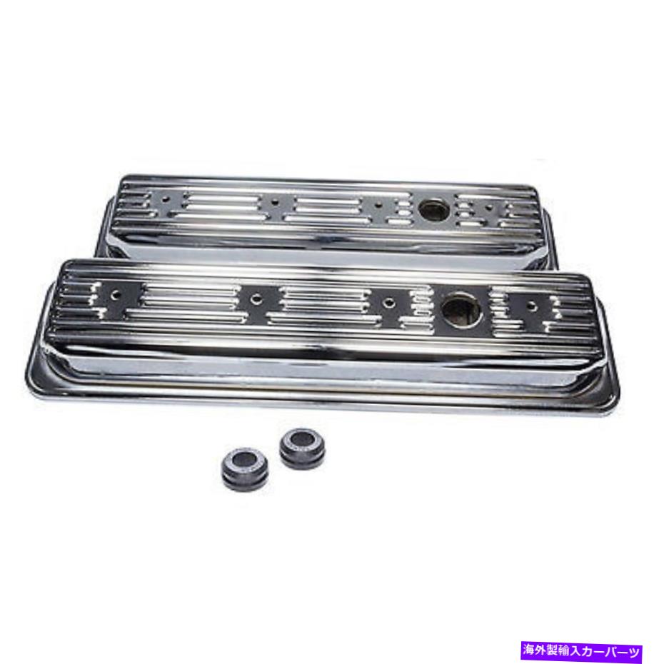 エンジンカバー Edelbrock SBC Signature Series Valve Cove Set -Chrome -4446 EDELBROCK SBC Signature Series Valve Cove Set - Chrome - 4446【並行輸入品】