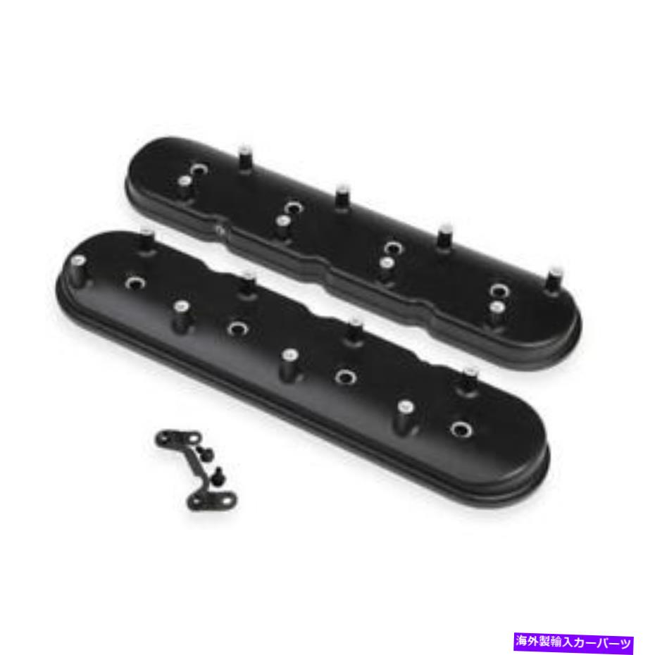 エンジンカバー ホリーエンジンバルブカバーセット241-94;シボレーlsシリーズ用の黒 Holley Engine Valve Cover Set 241-94; Black for Chevy LS-Series【並行輸入品】