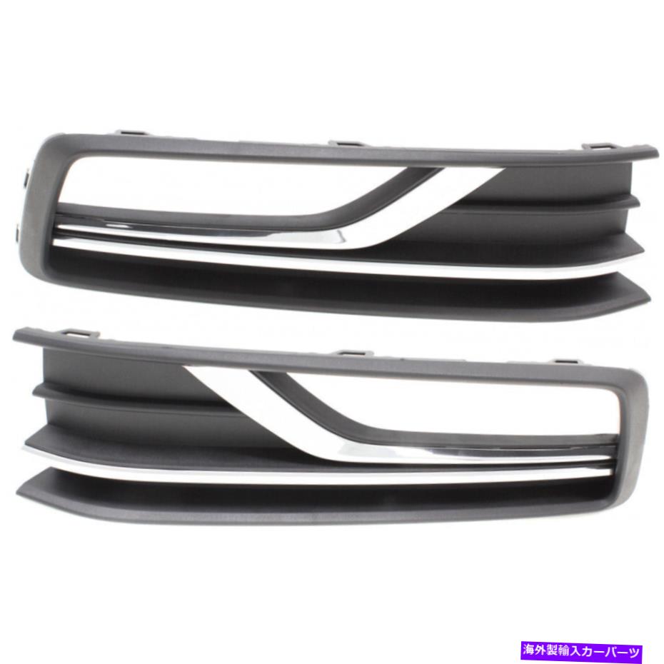 エンジンカバー フォルクスワーゲンパサートフォグライトカバー2016-2018アウターLH＆RHペアグリルブラック For Volkswagen Passat Fog Light Cover 2016-2018 Outer LH & RH Pair Grille Black【並行輸入品】
