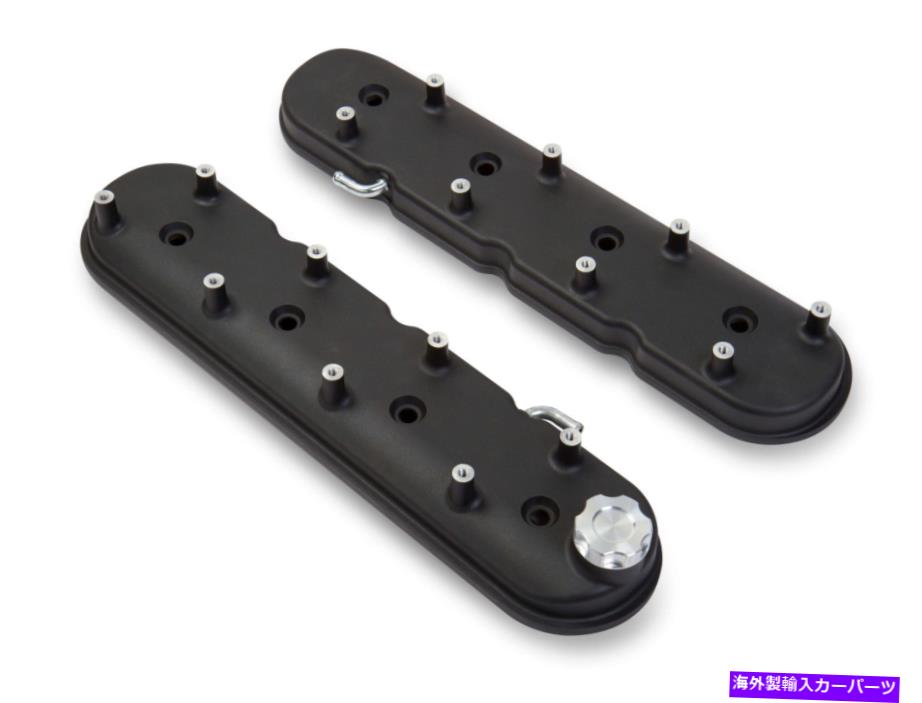 エンジンカバー Holley Satin Black LS Valveは標準の高さコイルの取り付けポストアルミニウムをカバーしています Holley Satin Black LS Valve Covers Standard Height Coil Mounting Posts Aluminum【並行輸入品】