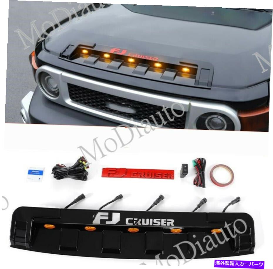 エンジンカバー /ライト付きフロントエンジンフードカバートヨタFJクルーザーのベントトリム2007-21 with/lights Front Engine Hood Cover vent trim For Toyota FJ Cruiser 2007-21【並行輸入品】