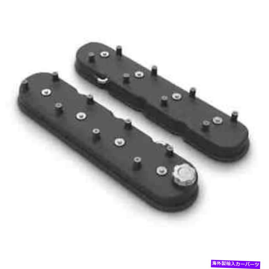 エンジンカバー Holley 241-112アルミニウムLSバルブは黒をカバーしています Holley 241-112 Aluminum LS Valve Covers Black【並行輸入品】